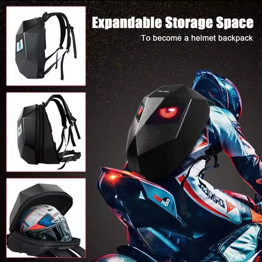 LED Motorcycle Backpack with LED Eye- Black